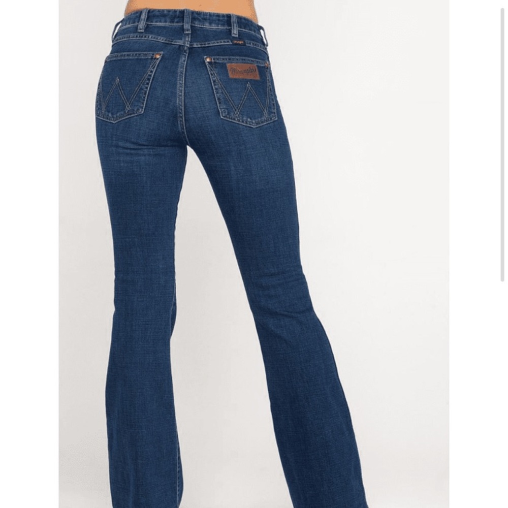 Retro wrangler flare trouser jeans